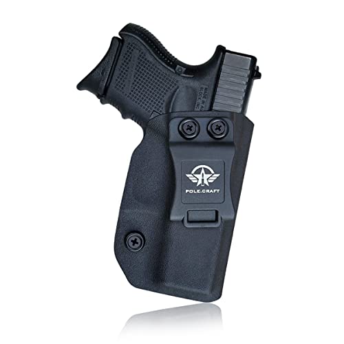 Gun Holster, IWB Kydex Holster Custom Fit: Glock 26 (Gen 1-5) / Glock 27 Glock 33 (Gen 3-4) - Innen Bund verdeckt tragen - ADJ. Cant Retention - Mag-Button abdecken - Holster Tasche (Black, Right) von Generic