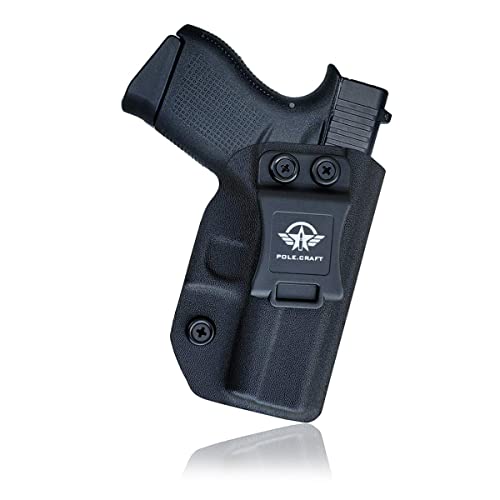 Gun Holster Glock 43 43X Holster IWB Kydex Holster Custom Fit: Glock 43 / Glock 43X Pistol Case - Innen Bund verdeckt tragen - Adj. Cant Retention - Mag-Button abdecken - Holster Tasche (Black, Right) von Generic