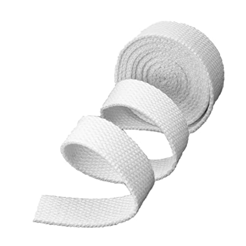 Gurtband – Baumwollgewebe für Taschengurte – Rucksack/Rucksäcke, Gepäck/Cargo-Umreifung, Gürtel, 9,1 m/Lot, weiß, 20 mm von Generic