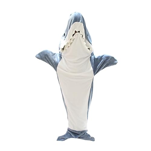 Hai Decke Erwachsene Weich Flanell Decke Mit Ärmeln Shark Schwanz Anzug Super Weich Hai Schlafsack Geschenk Für Erwachsene Kinder Hoodie Kostüm von Generic