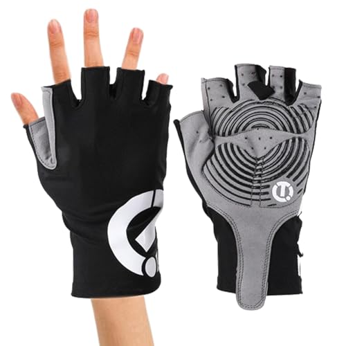 Halbfinger-Handschuhe für Herren, Fahrradhandschuhe für Damen - Fahrrad-Reithandschuhe atmungsaktiv,Anti-Cocooning-Dämpfungs-Mountainbike-Handschuhe. rutschfest, schweißabsorbierend von Generic
