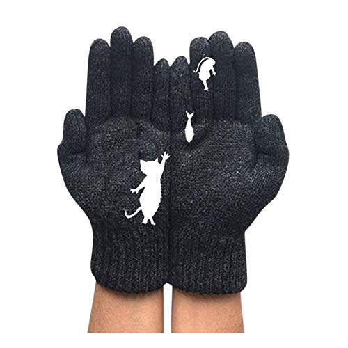 Handschuhe Damen Winter Warm Winterhandschuhe Damen Thermo Strick Strickhandschuhe mit Muster Warme Wollhandschuhe Gedehnt Reithandschuhe Unisex Frauen Herren Geschenk von Generic
