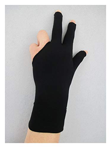 Handschuhe Widerstandsfähig 1PC Billard Handschuhe Schutzhandschuhe-DREI Finger (Color : Svart) von Generic