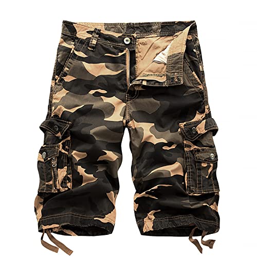 Herren Cargo Shorts Camouflage Freizeit männer Kurze Hose Lose Fit Baumwolle Bermuda Camo Shorts Sommer von Generic