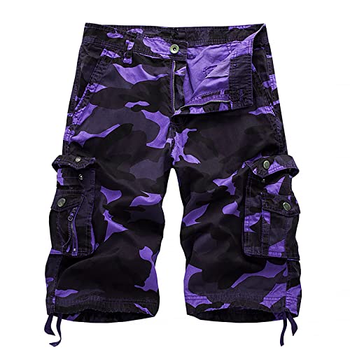 Herren Cargo Shorts Camouflage Freizeit männer Kurze Hose Lose Fit Baumwolle Bermuda Camo Shorts Sommer von Generic