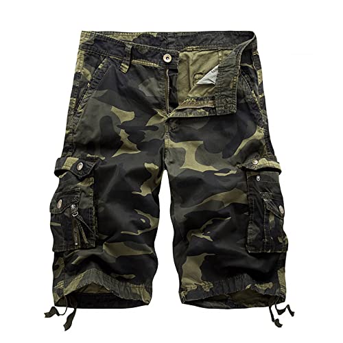 Generic Herren Cargo Shorts Camouflage Freizeit männer Kurze Hose Lose Fit Baumwolle Bermuda Camo Shorts Sommer von Generic