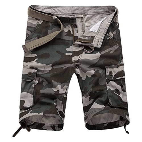 Herren Cargo Shorts Camouflage Freizeit männer Kurze Hose Lose Fit Baumwolle Bermuda Camo Shorts Sommer von Generic