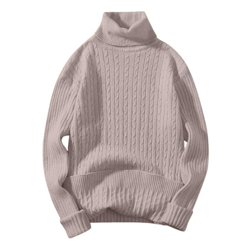 Herren Pullover Rollkragenpullover, Langarm Regular Fit Herbst Mode Stretch Stylisch Winterpullover Langarmshirt Fleecepullover Strickpullover Herren Zu Winterlichen Spaziergängen von Generic