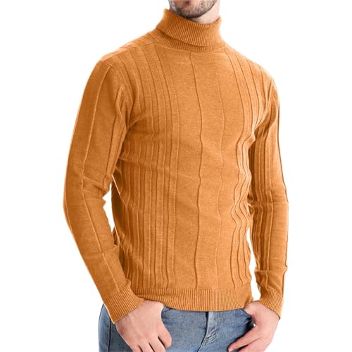 Herren Pullover Rollkragenpullover, Langarm Regular Fit Stehkragen Freizeit Elastisch Stylisch Winterpullover Pulli Sweater Fleecepullover Herren Perfekt für Wanderungen und Outdoor-Abenteuer von Generic