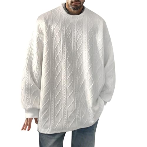 Herren Pullover Winter Warm Fleecepullover Feinstrickpullover, Polo Pullover Herren Sweatshirt Sweater Pulli Winterpullover Schwarzer Langarm Männer von Generic