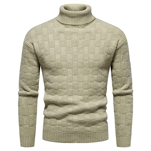 Herren Rollkragenpullover Pullover, Langarm Slim Fit Herbst Business Stretch Elegant Winterpullover Fleecepullover Pulli Langarmshirt Sweater Herren Zu Dicken Socken und Stiefeln von Generic