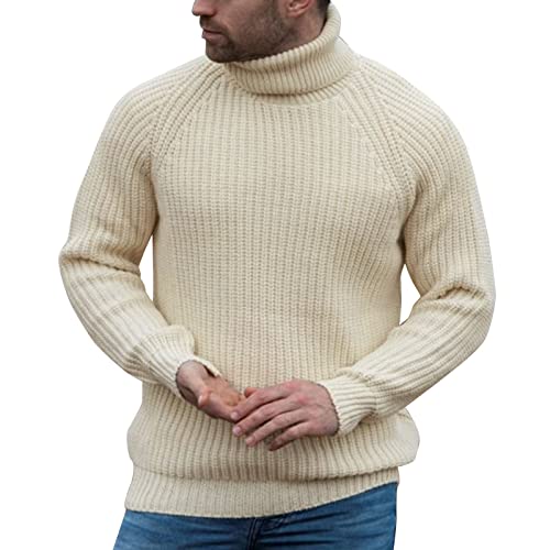 Herren Rollkragenpullover Pullover, Langarm Slim Fit Winter Business Stretch Basic Strickpullover Winterpullover Fleecepullover Pulli Herren Zu Winterlichen Spaziergängen von Generic