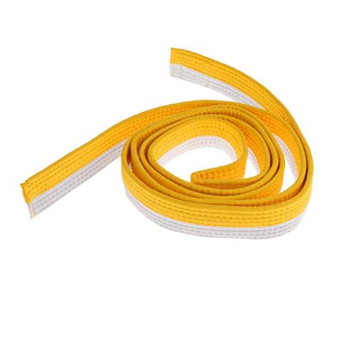 High-End Taekwondo-Gürtel aus Baumwollfilzkern für Prüfungen, 220 cm, weiß+gelb von Generic