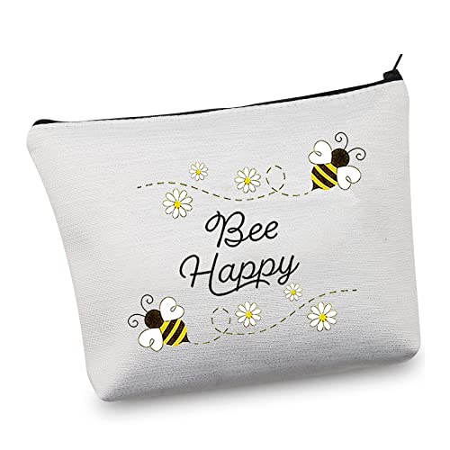 Honey Bee Make-up-Tasche mit Reißverschluss, Bienenliebhaber, Geschenke für Frauen, Biene, glückliche Kosmetiktasche, Bee Happy 2 von Generic