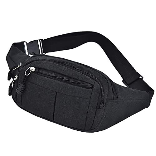 Hüfttaschen Für Gurt Sport und Freizeit Taille für Frauen einfache Fitness Taillenpackungen für Männer Hüfttaschen Für Gurt (Black, One Size) von Generic