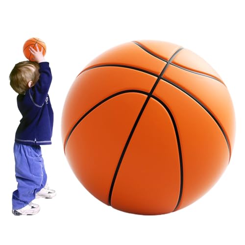 Indoor-Basketball, Silent Basketball Dribbling Indoor | Silent Ball Soft 3D PU Trainingsball | Hochdichter Schaumstoffball, Heller, gedämpfter Basketball für Spiel, Training, Kinder, Teenager, von Generic