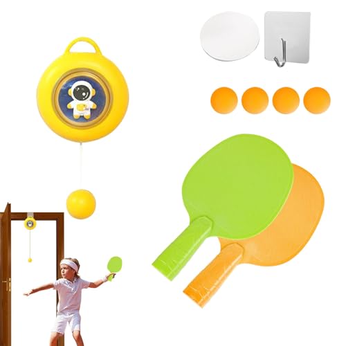 Indoor-Tischtennistrainer, tragbares Tischtennistrainer-Set - Indoor-Spiel-Tischtennis-Set | Ping-Pong-Trainer zum Aufhängen, Tür-Pong-Spiel mit Schlägern und Bällen, Tischtennis-Ausrüstung von Generic
