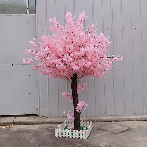 Japanese Pink Artificial Cherry Blossom Tree Peach Tree Simulation Plants Wishing Tree Fake Silk Flower for Office Bedroom Living Party DIY Wedding Decor 1.5 * 1m/4.9x3.2ft von Generic