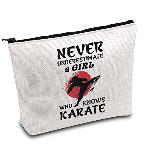 Karate Girl Gifts Martial Arts Gift Karate Cosmetic Bag Never Underestimate A Girl Who Knows Karate Zipper Pouch for Karate Lovers Karate Mom, Mädchen kennt Karate, L9 W7 H0.39 von Generic