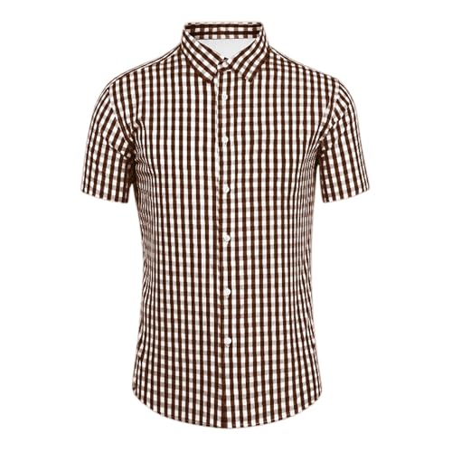 Karierte Hemd Herren, Bayern Hemd Herren Oktoberfest, Langarm Hemd Trachten Freizeithemd Trachtenhemd Mit Baumwolle Button Down Revers Regular Fit Hemden Für Oktoberfest Karneval von Generic