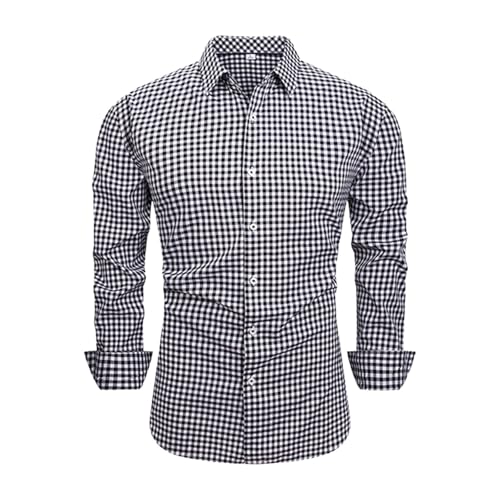 Kariertes Hemd Herren, Oktoberfest Oberteil Herren, Langarm Trachten Hemd Freizeithemd Karohemd Baumwolle Slim Fit Bügelfreies Karo-Hemd Für Oktoberfest Karneval von Generic