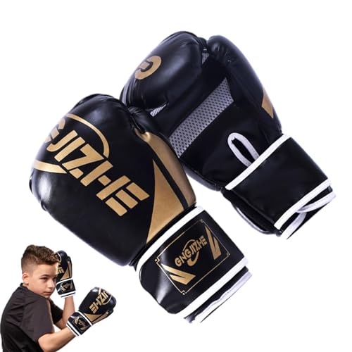 Kinder-Boxhandschuhe – leichte Boxhandschuhe, Kinder-Muay-Thai-Handschuhe | Fighter-Boxhandschuhe aus Pu-Leder, Junior-Trainingshandschuhe, Boxhandschuhe, Fitness-Workout-Thai-Pad-Handschuhe für Kinde von Generic