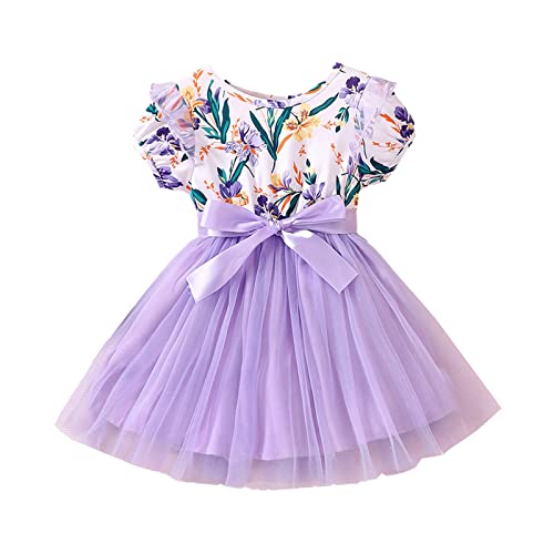Kinder Mädchen Kleid wojonifuiliy01, Blumenmädchen Kleider Mädchen Festliches Ballettkleid Kleidung Kleid Rock Outfits Strandkleider (Purple, 4-5 Years) von Generic