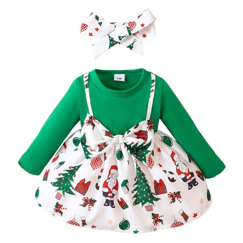 Kleid Rot Mädchen - Kleinkind Mädchen Langarm Weihnachten Drucke Prinzessin Rotes Kleid Tanz Party Kleider Winter Kleidung von Generic