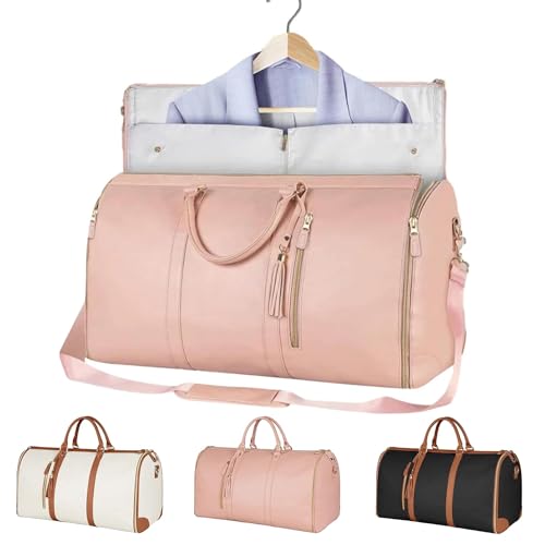 Kleidersäcke Für Reisen Für Damen, Reisetasche Aufklappbar, Foldable Travel Bag, Carry On Bag, Travel Garment Bags for Women (Rosa) von Generic