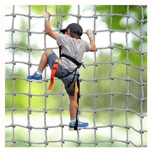 Kletternetz Und Erwachsene Seil Netz Cargo Net Armee Klettern Leiter Groß Outdoor Indoor Physiical Training Klettern Netz Kletternetz(10mm-14cm,2X4m/6.6X13.12ft) von Generic