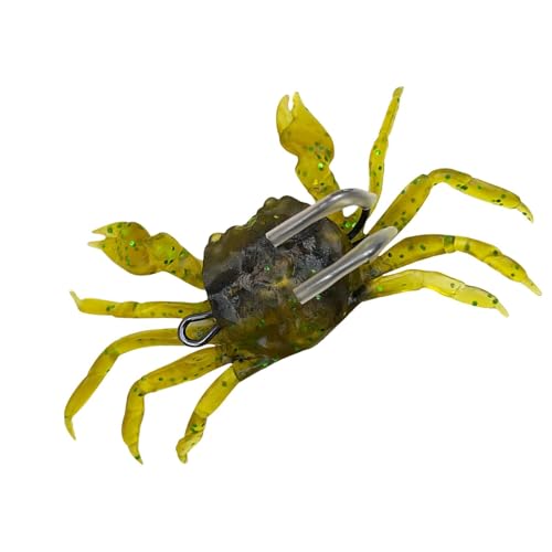 Krabbenköder zum Angeln im Salzwasser | Künstliche 3D-Krabbe mit scharfem Haken | Süßwasser-Angelköder, Angelgerät für Salzwasserfische für Angelliebhaber von Generic