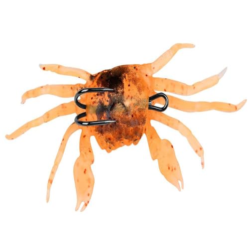 Krabbenkrabbe, 3D-Krabbe, weich, mit spitzem Haken, Doppelhaken, geeignet zum Meeresangeln, Krabbenfalle, Salzwasser-Angelzubehör, Werkzeug WbA700 (Red, 13CM) von Generic