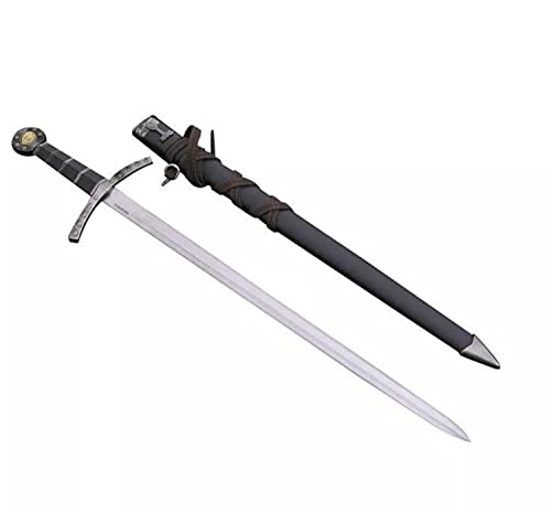 Kurzschwert - Langer Dolch Schwert echt Metall Templerschwert TX1063-230A mit Scheide und mit Gürtel Dekoratives für Mittelalter zur Rekonstruktion oder als Geschenk von Generic