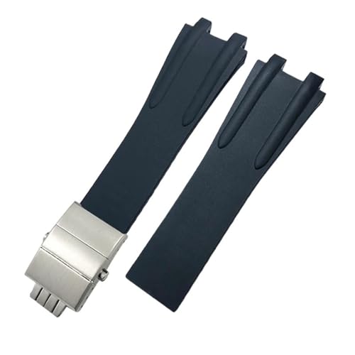 LFCKVX Convex Silicone Rubber Watch Strap 26mm Fit for Athens Watchband Folding Buckle Men Sports Waterproof Bracelets von Generic