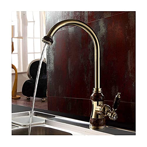 LFCKVX Premium Single-Handle Faucet with Brass Construction, Rotating Spout & Elegant for Home and Commercial Use - Rose Gold Finish von Generic