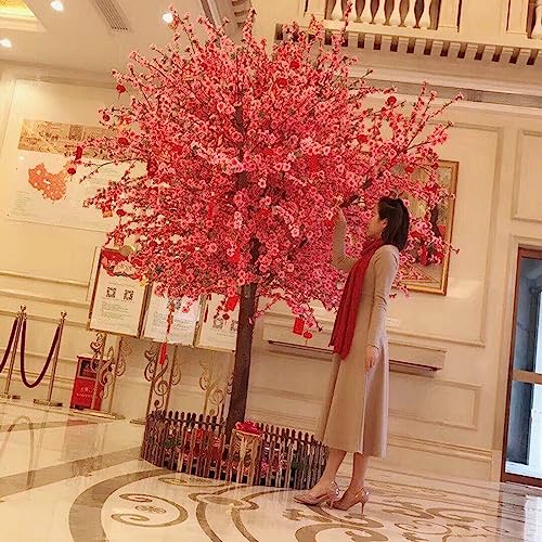 Large Pink Plant, Artificial Cherry Blossom Tree Peach Tree Simulation Plants Wishing Tree Fake Silk Flower for Office Bedroom Living Party DIY Wedding Decor 2.3x2m/7.5x6.6ft von Generic