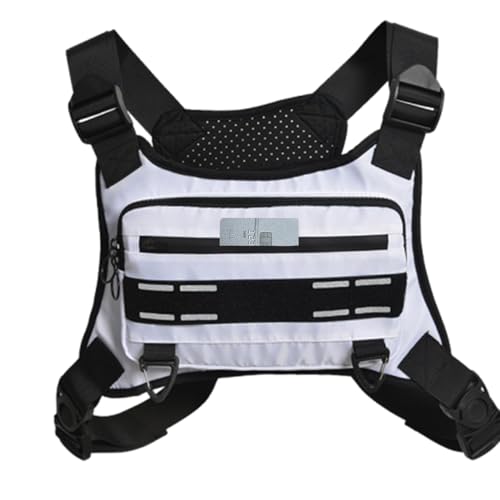 Lauf-Brusttasche – Brusttasche für Workouts, einfach zu tragender mobiler Aufbewahrungs-Organizer | Reflektierende Brusttasche, verstellbare, atmungsaktive Laufweste für Bergsteigen, Radfahren, Männer von Generic