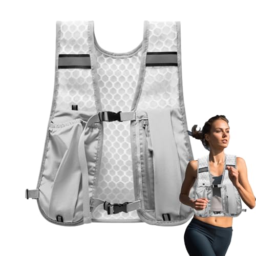 Laufweste Hydration Brusttasche - Fließende Wasserweste mit atmungsaktivem Netz und reflektierenden Streifen, Bewegungsbeutel | Kompakte Hydropack für Joggen oder Radfahren für den täglichen Gebrauch von Generic