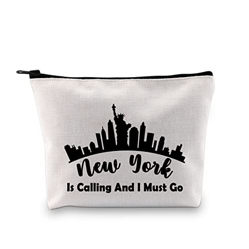Lustige Reise-Kosmetiktasche New York is Calling and I Must Go NY City Geschenk NY Urlaub Reise Make-up Tasche Tasche, Ny is Calling and I Must Go von Generic