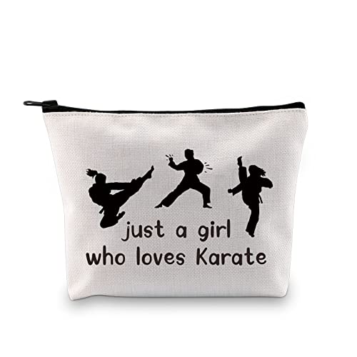 MYSOMY Karate Mädchen Geschenke Karate Geschenke Reißverschluss Tasche Just a Girl who Loves Karate Make-up Tasche Kampfsport Geschenke für Karate Liebhaber, Just a Girl Who Loves Karate von Generic