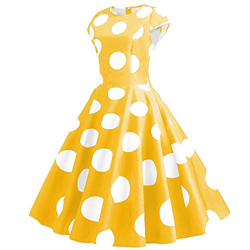 Mädchen Vintage 1950er Rockabilly Kleid Partykleider Retro Gepunktet Blumenmuster A-Linie Partykleider Faltenrock Knielang für 4-12 Jahre von Generic