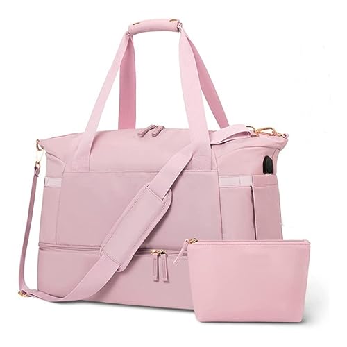 Midirock Damen Taschen Sporttasche für Damen, 37 l, Sport-Reisetasche mit USB-Ladeanschluss, Übernachtungstasche Taschen Vaginen (Pink, One Size) von Generic
