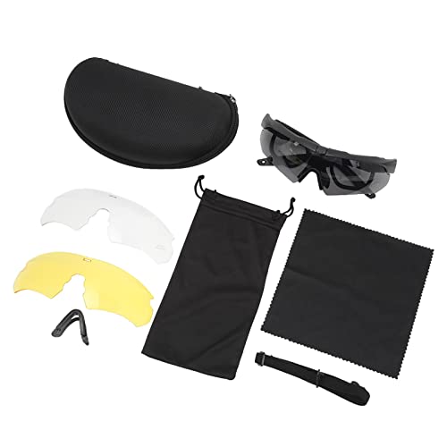 Militärbrille, Kletterbrille, UV-Schutz, PC, Winddicht, Stoßfest, für Radfahren (BLACK) von Generic