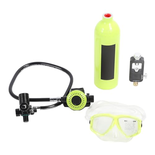 Mini-Tauchflasche, 1 L, S400 Plus, Komfortable Sauerstoffflasche Zum Atmen, Vielseitige Sauerstoffflasche mit Taucherbrille für Unterwassererkundungen (Green) von Generic