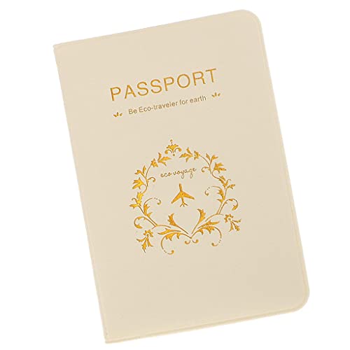 Minimalistische Reisepasshülle aus Leder, Weiß / Weiß, kompakt und stilvoll, beige von Generic