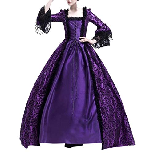 Mittelalter Kleid Damen Weitschwingender Renaissance Kleid - Prinzessin Dress Viktorianisches Kleider Festlich Partykleid Herbst Freizeitkleider Retro Abendkleid Vintage Cocktailkleid von Generic