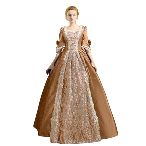 Mittelalter Kleid Damen Weitschwingender Renaissance Kleid - Prinzessin Dress Viktorianisches Kleider Festlich Partykleid Retro Freizeitkleider Vampir Abendkleid Bequem Vampirkleid von Generic