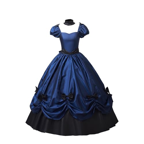 Mittelalter Kleid Damen Weitschwingender Renaissance Kleid - Prinzessin Dress Viktorianisches Partykleid Festlich Kleider Retro Freizeitkleider Herbst Abendkleid Bequem Trachtenkleid von Generic
