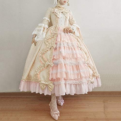 Mittelalter Kleid Renaissance Kleid Damen Weitschwingender - Festlich Dress Viktorianisches Partykleid Prinzessin Kleider Herbst Freizeitkleider Retro Abendkleid Bequem Cocktailkleid von Generic
