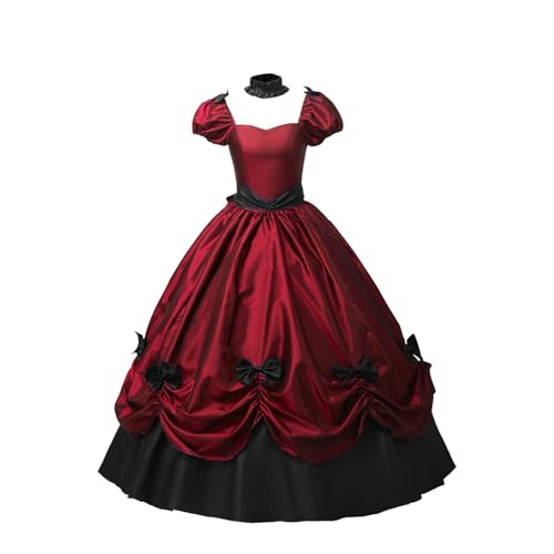 Mittelalter Kleid Renaissance Kleid Damen Weitschwingender - Prinzessin Dress Viktorianisches Partykleid Festlich Kleider Herbst Freizeitkleider Retro Abendkleid Soft Cocktailkleid von Generic